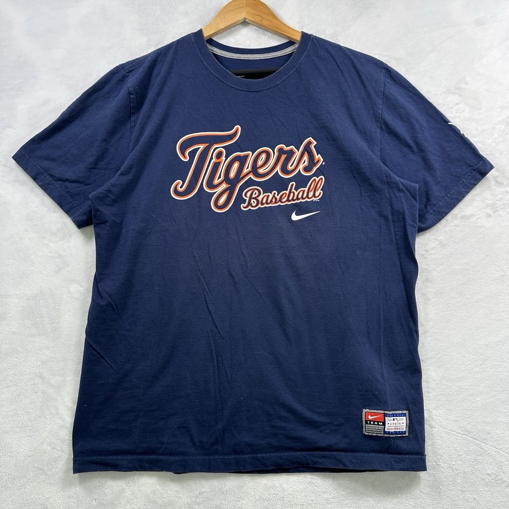 Nike MLB Team Detroit Tigers Print T-Shirt Men's Navy Size XL
